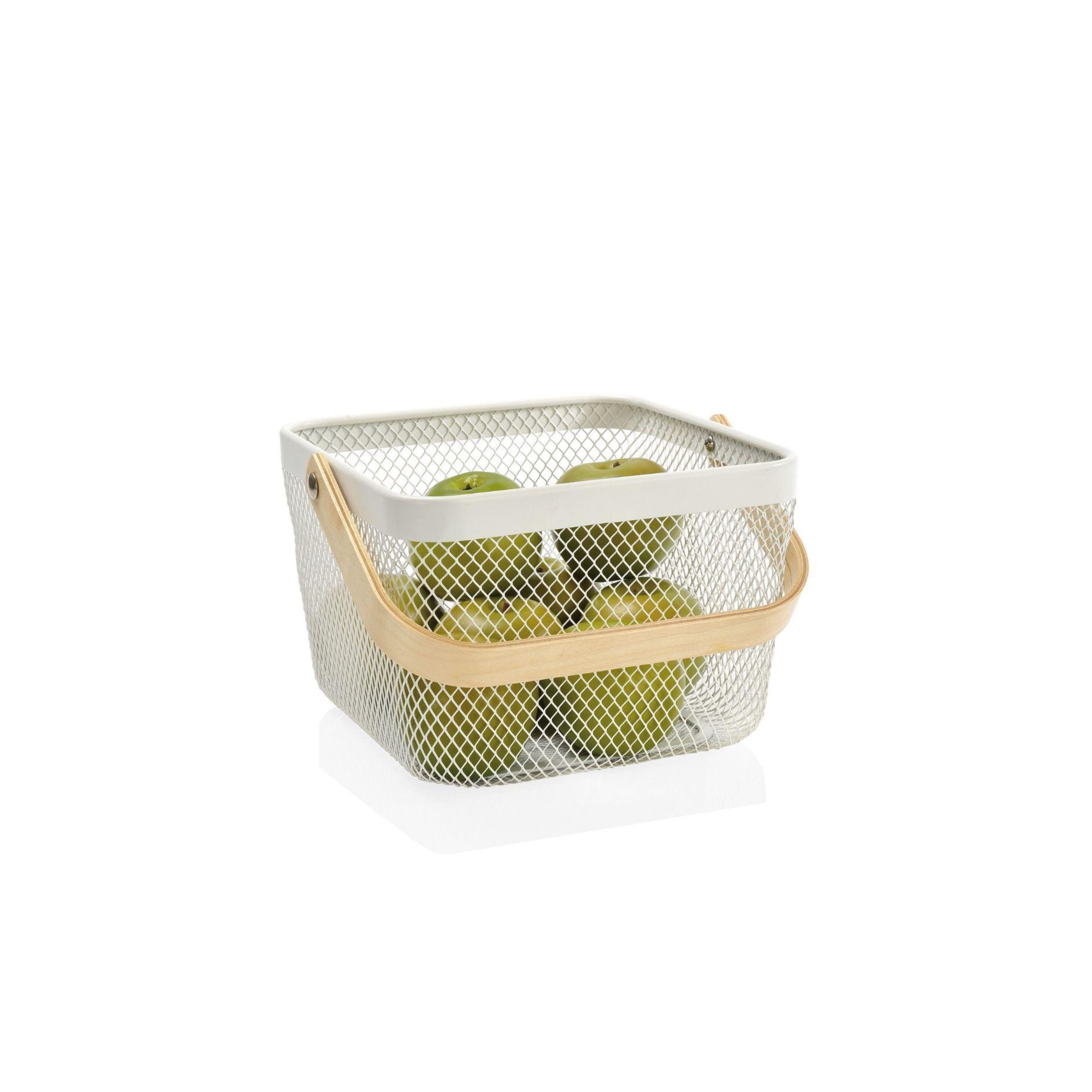 White metal kitchen basket