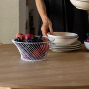 Modern white metal table fruit bowl