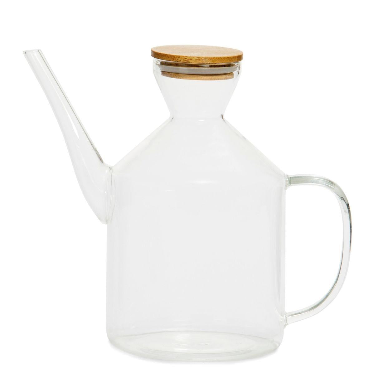 Aceitera de cocina de cristal y bambú clásica 1Litro