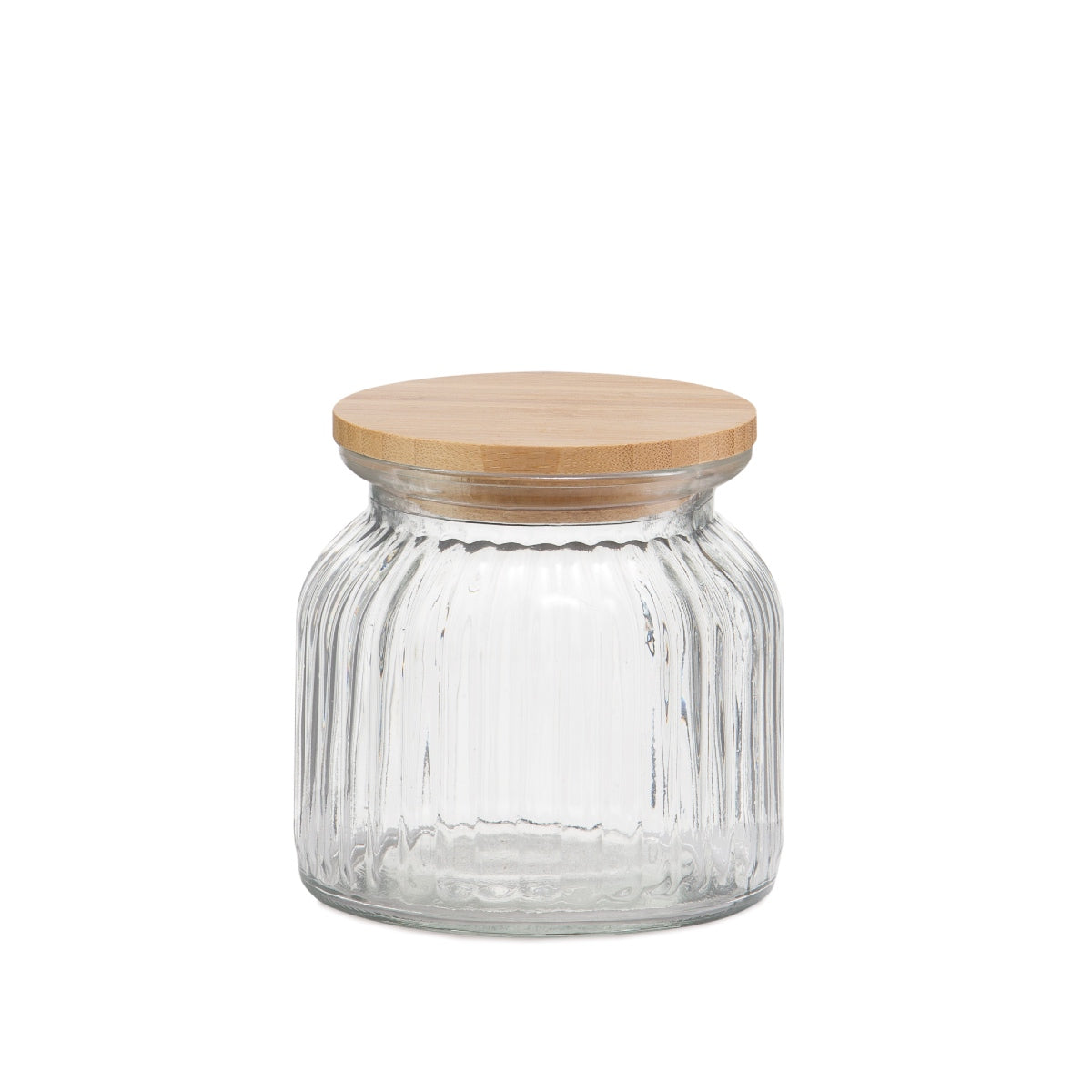 Bote de cristal con tapa de bambú 600 ml