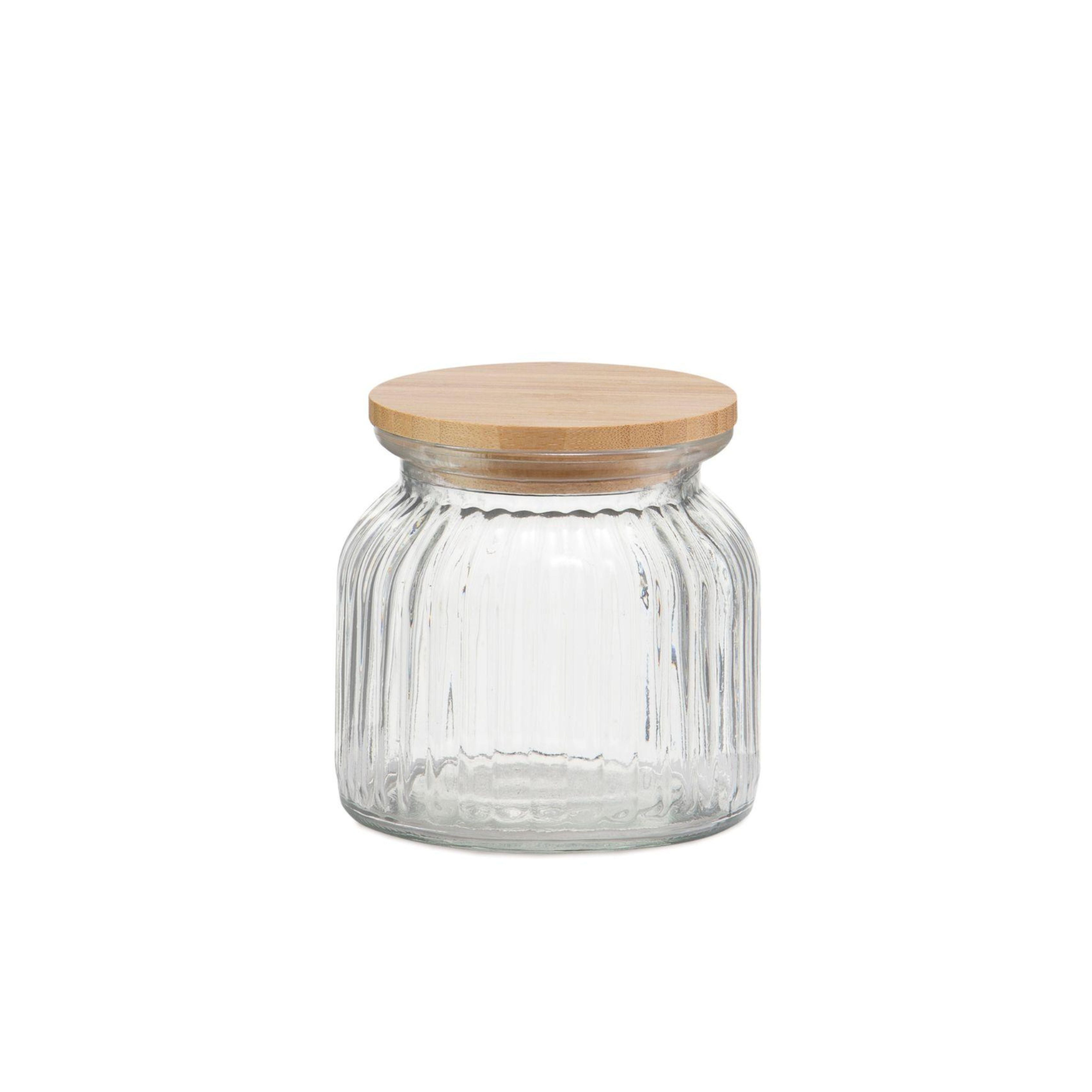 Glass jar with bamboo lid 600 ml