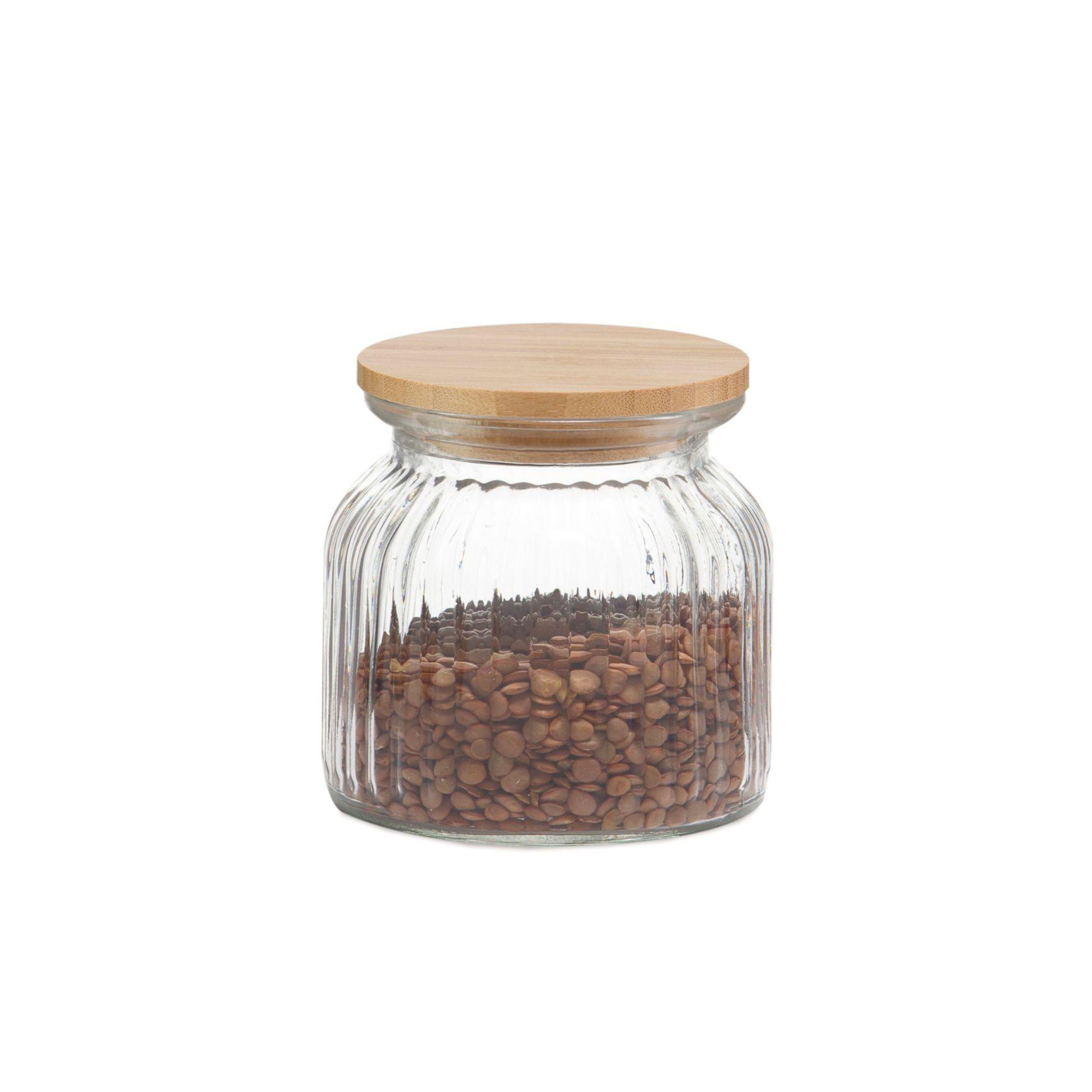 Glass jar with bamboo lid 600 ml