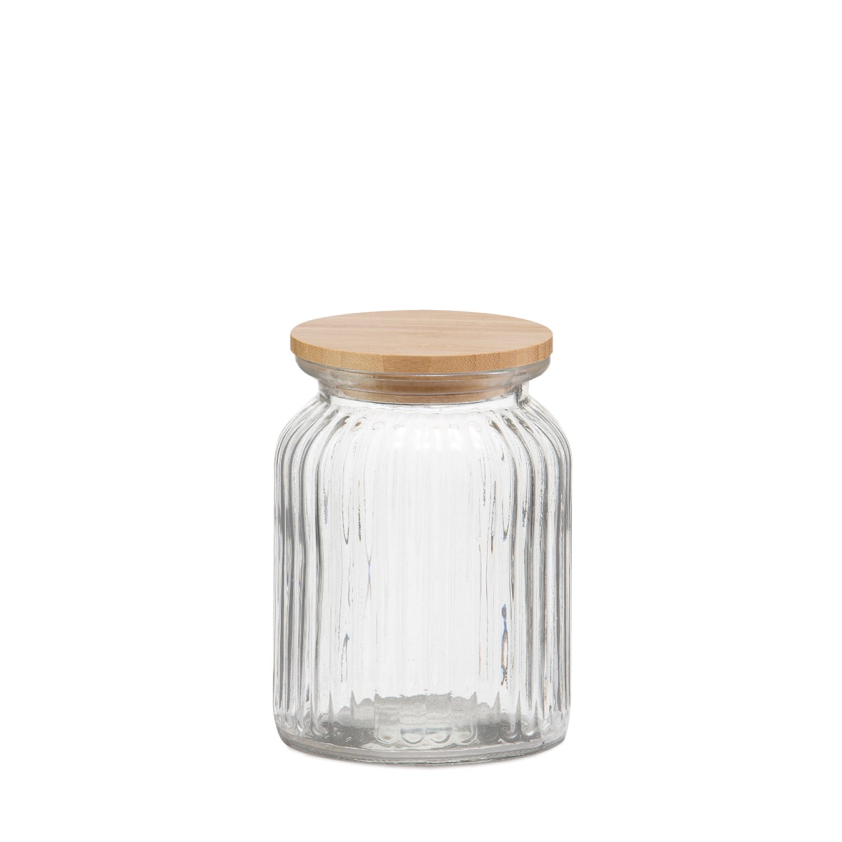 Bote de cristal con tapa de bambú 1 L