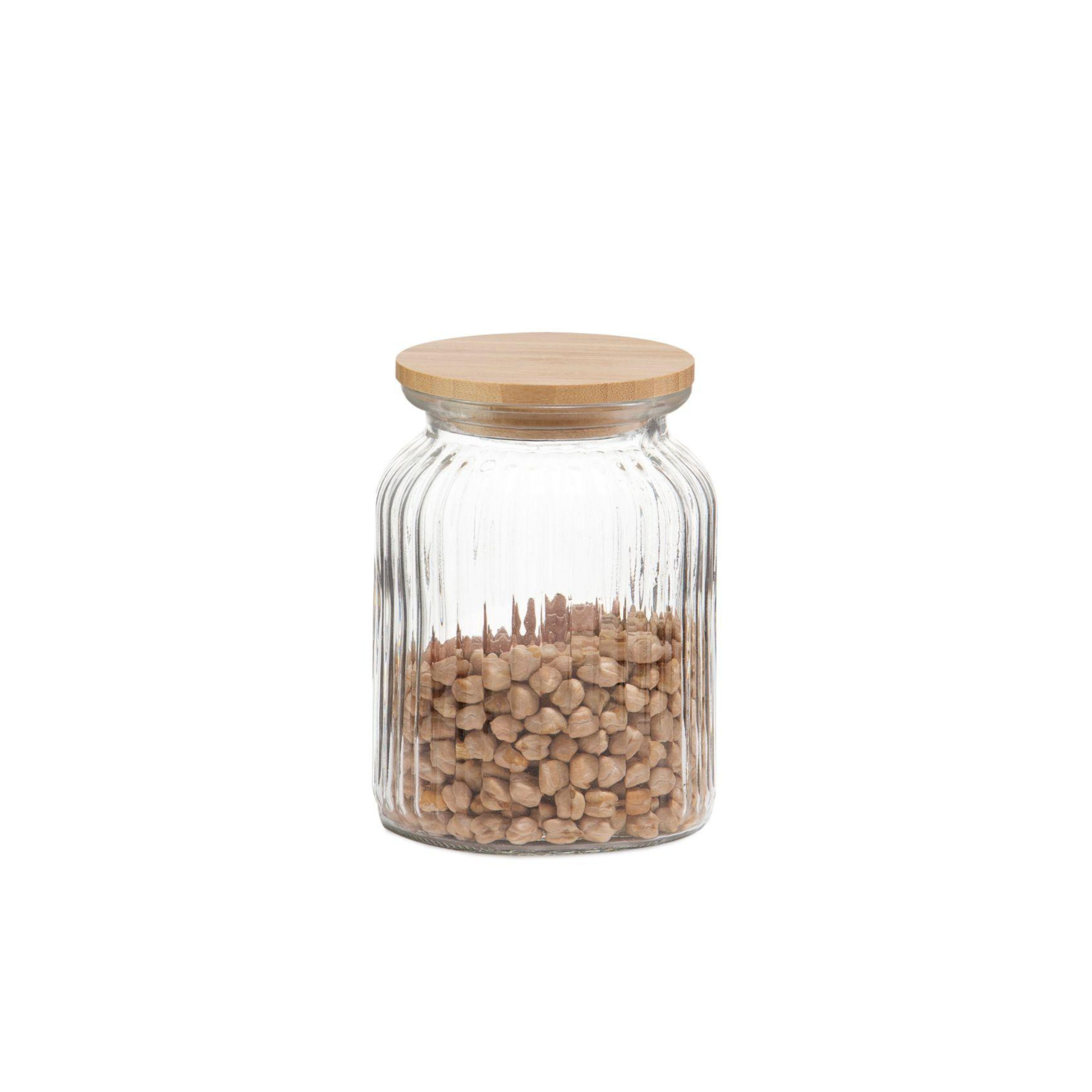 Glass jar with bamboo lid 1 L