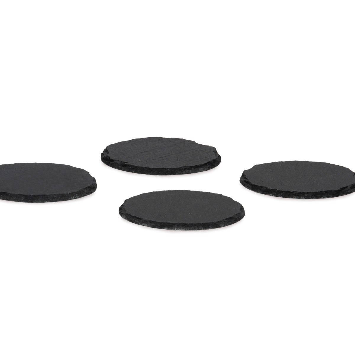 Posavasos redondos negros de pizarra