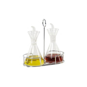 Aceitera vinagrera antigoteo con soporte de metal