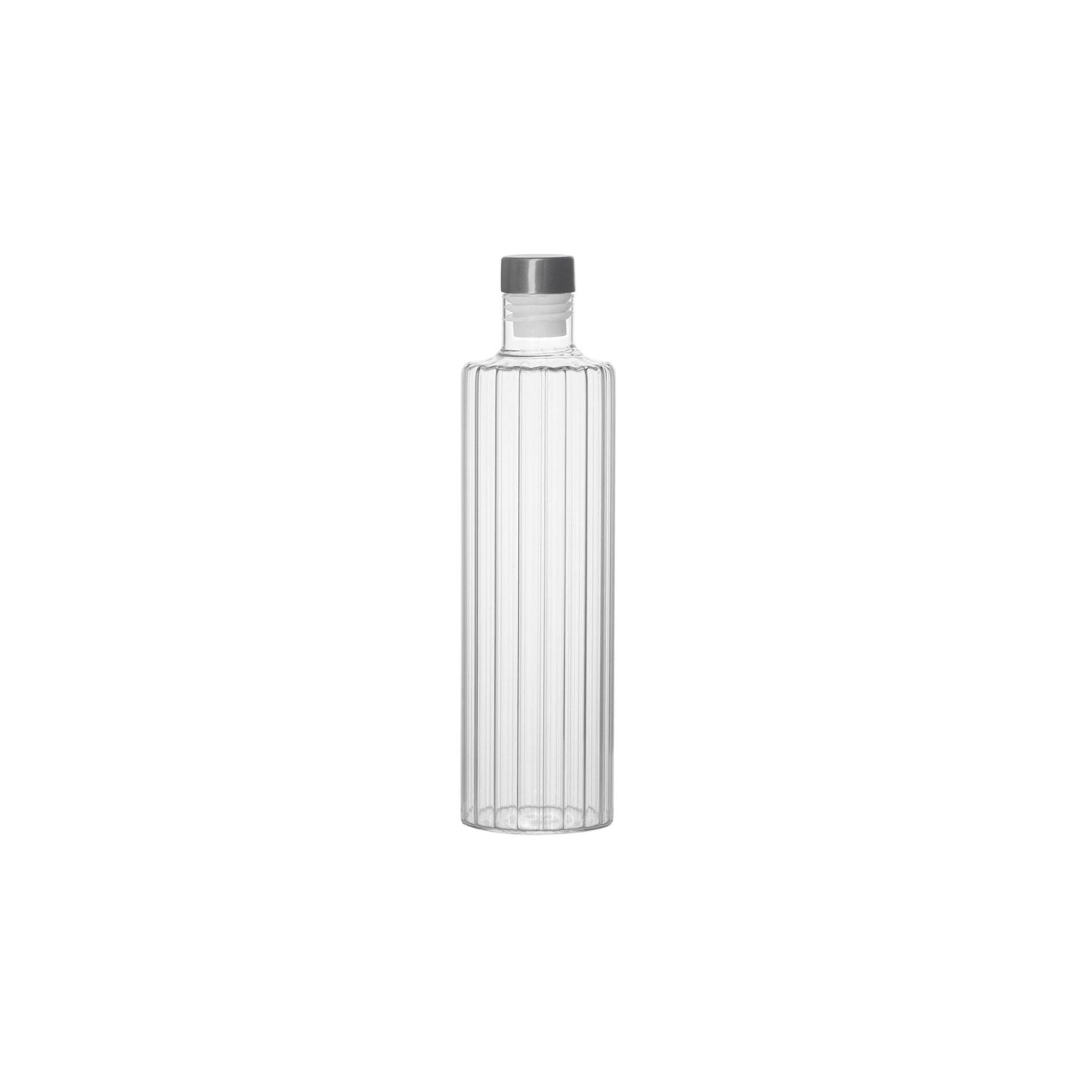 Glass bottle with stainless steel stopper