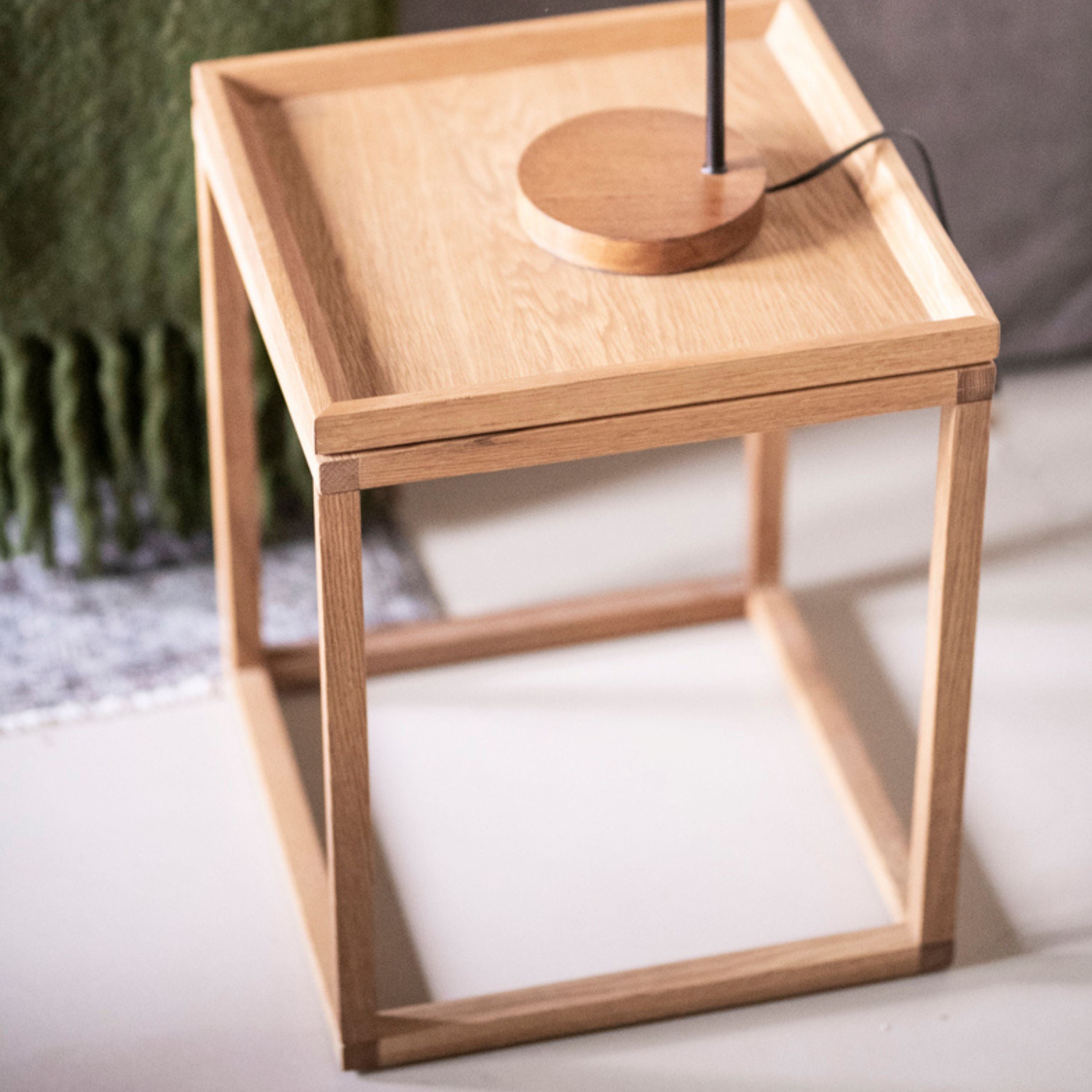 Nordic-style wooden side table for the living room