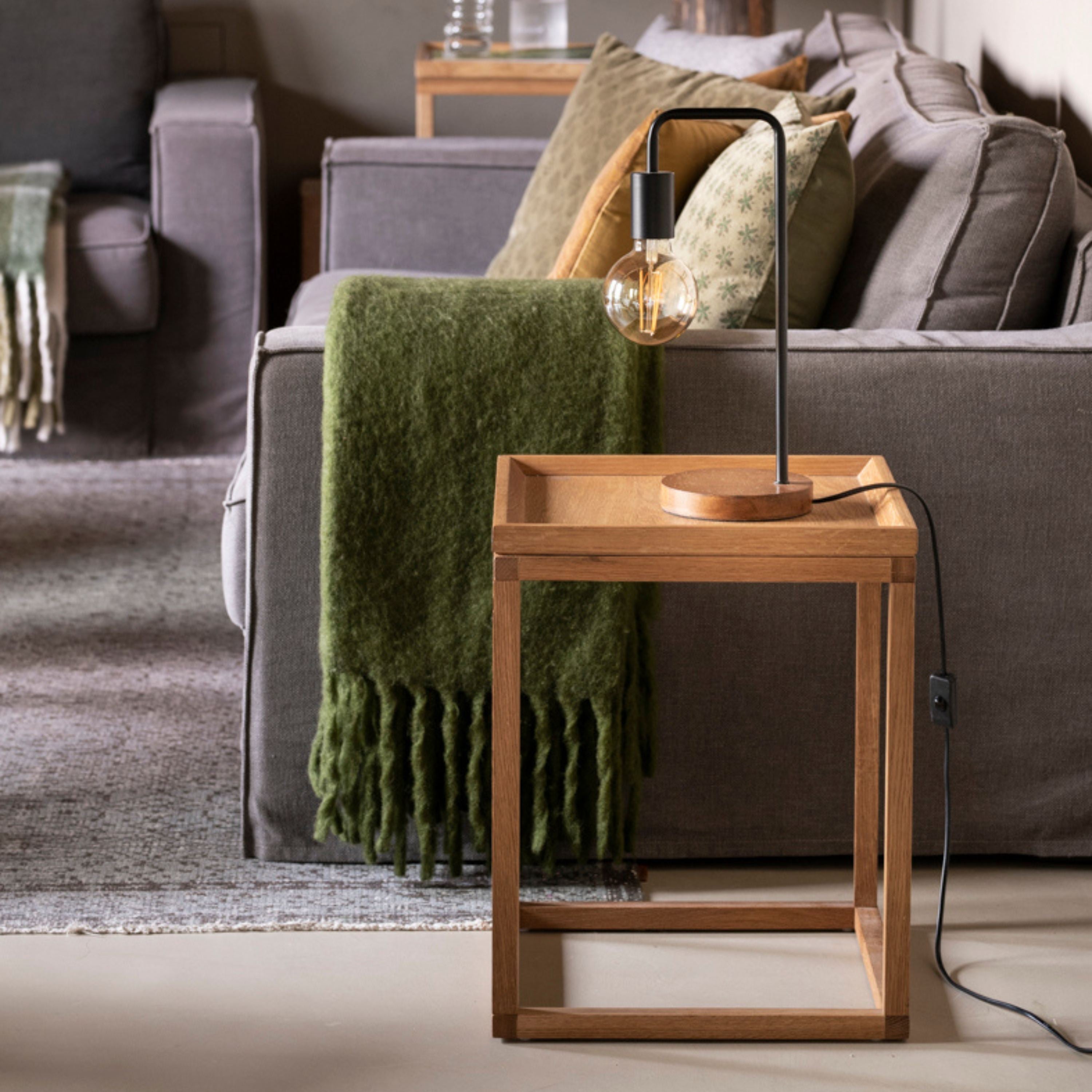 Nordic-style wooden side table for the living room