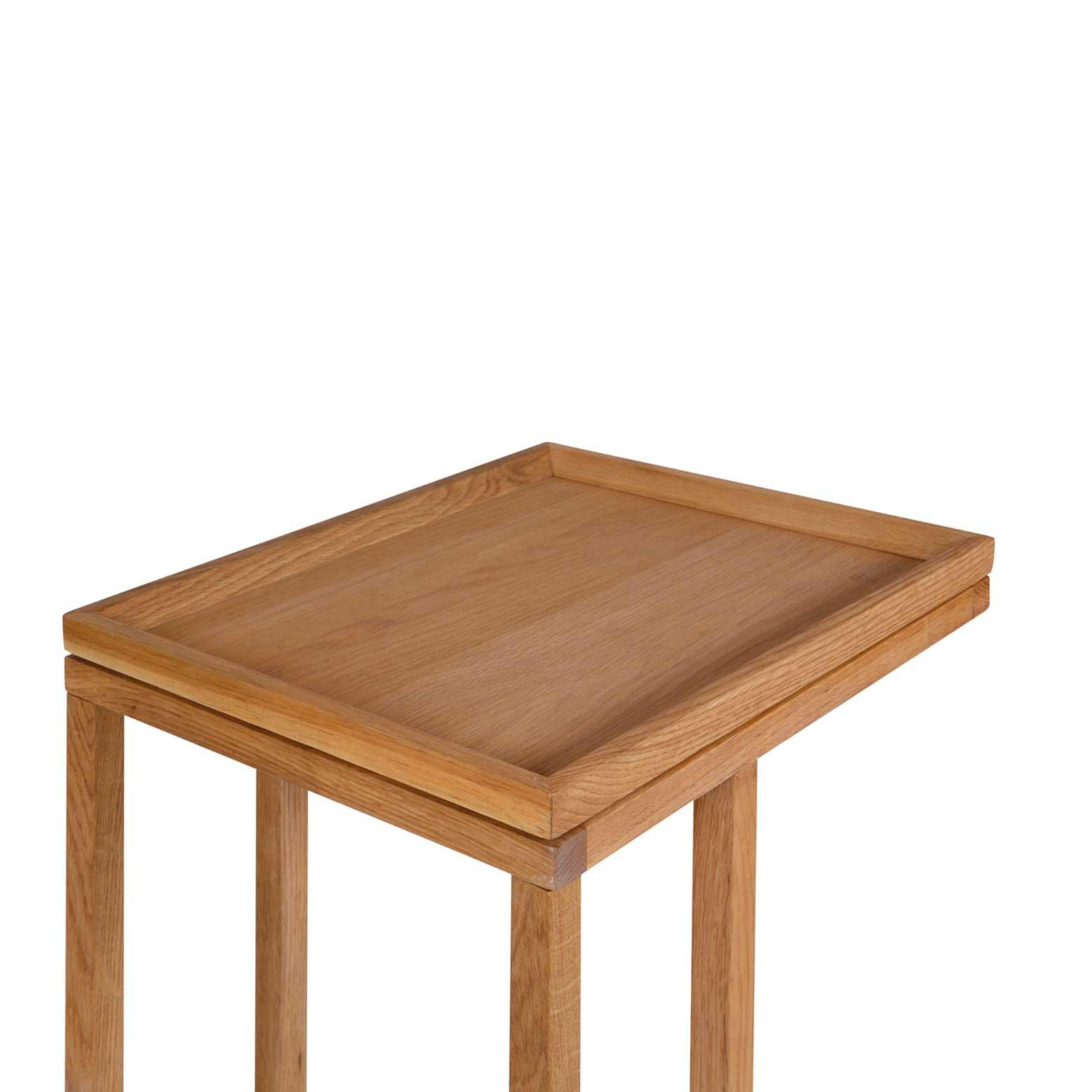 Mesa auxiliar para sofá de madera de roble