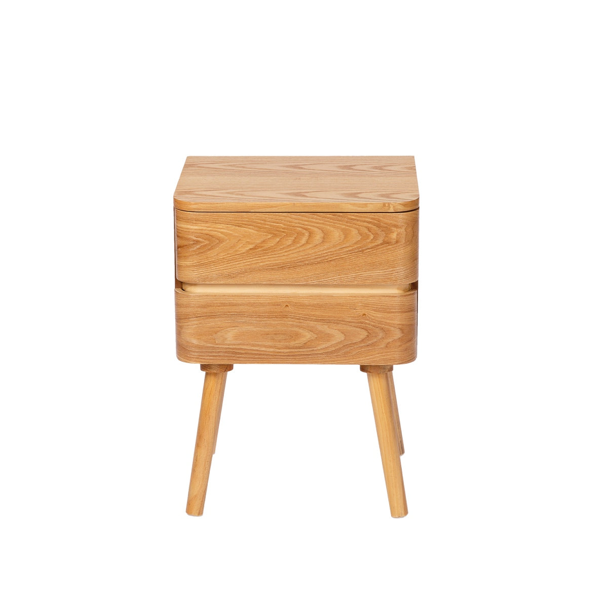 Mesita de noche nórdica beige de madera