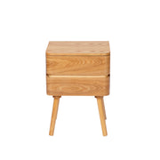Nordic beige wooden bedside table