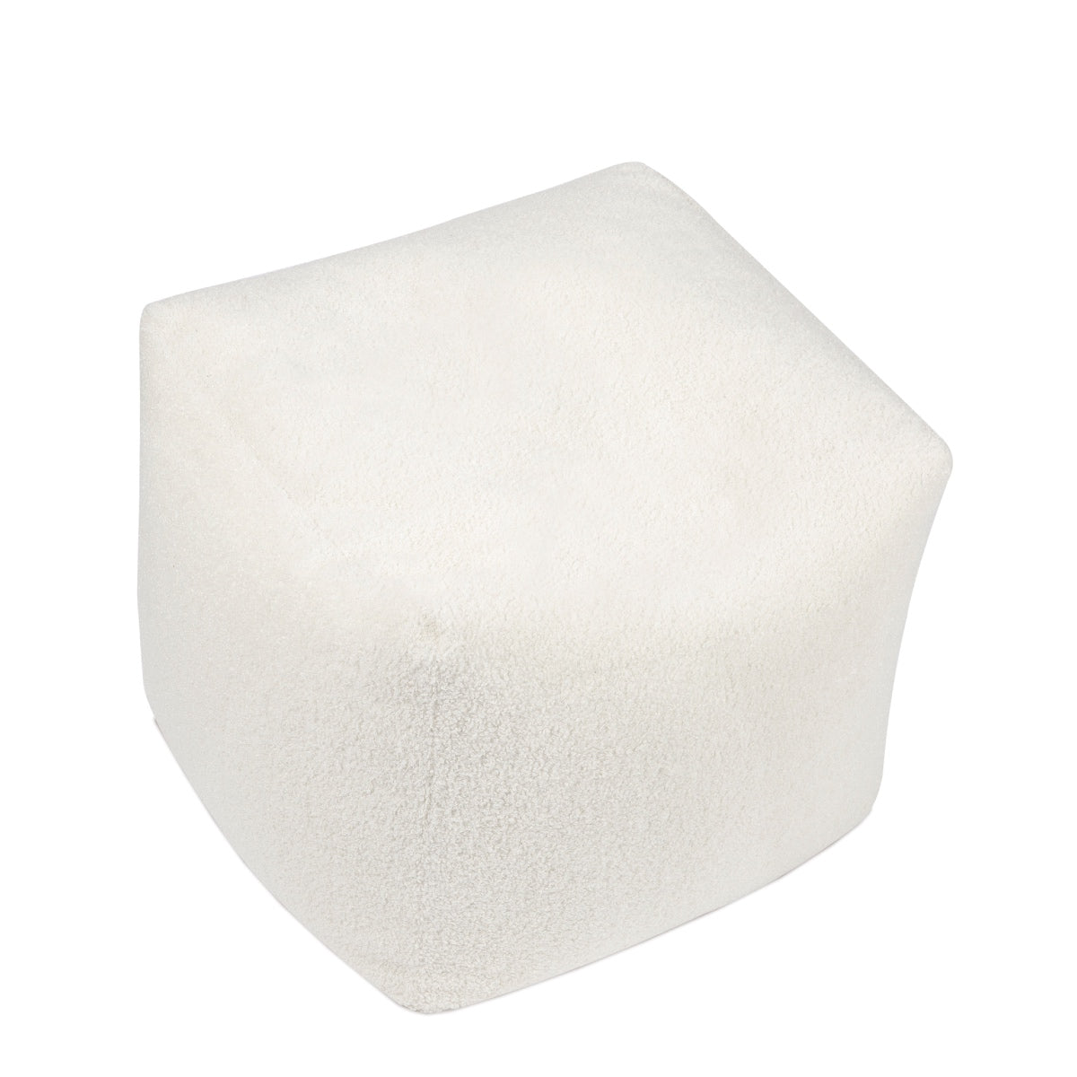 Puf tapizado blanco cuadrado