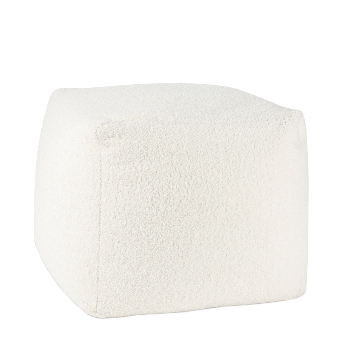Puf tapizado blanco cuadrado