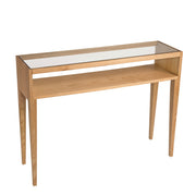 Consola de madera de fresno y vidrio 100 cm
