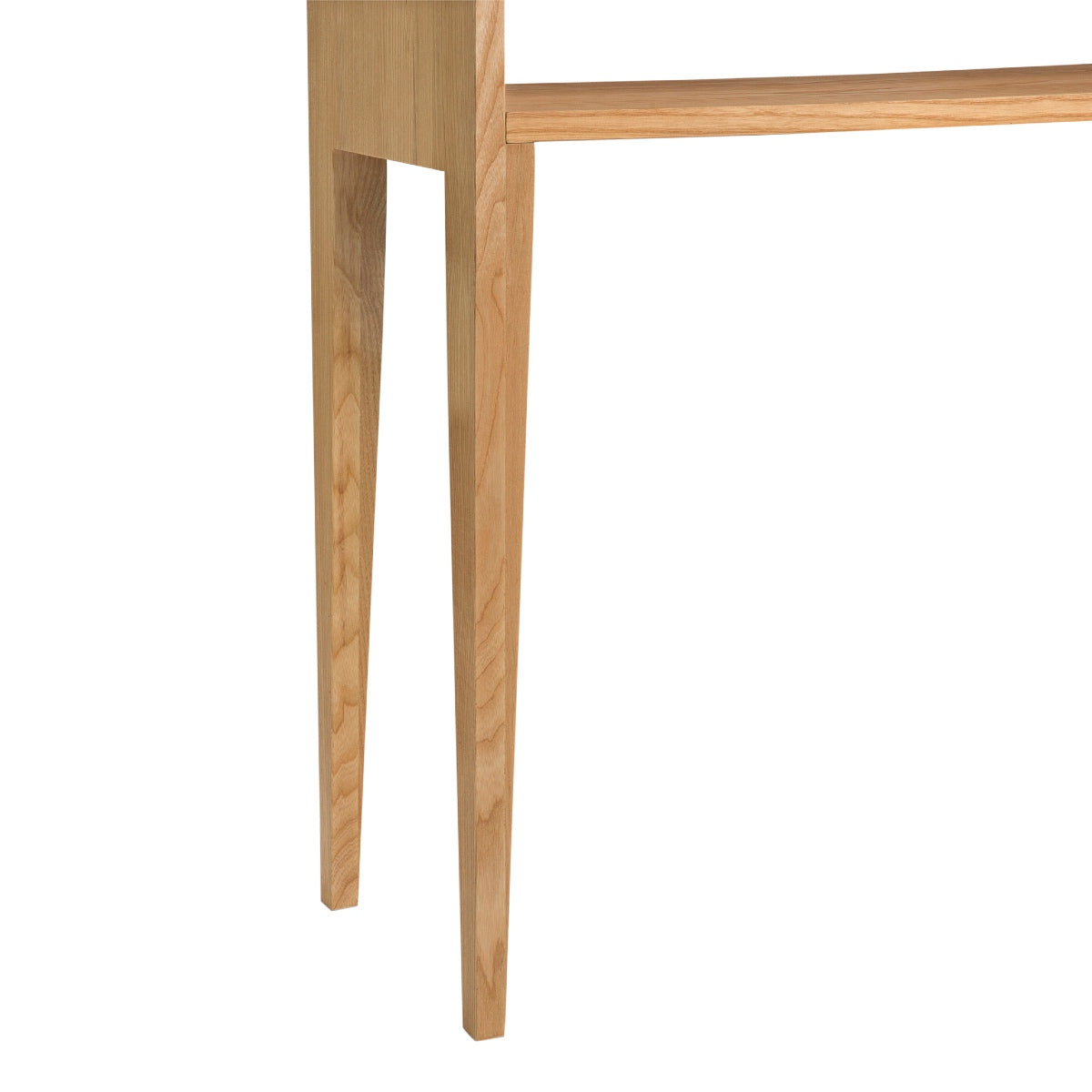 Consola de madera de fresno y vidrio 100 cm