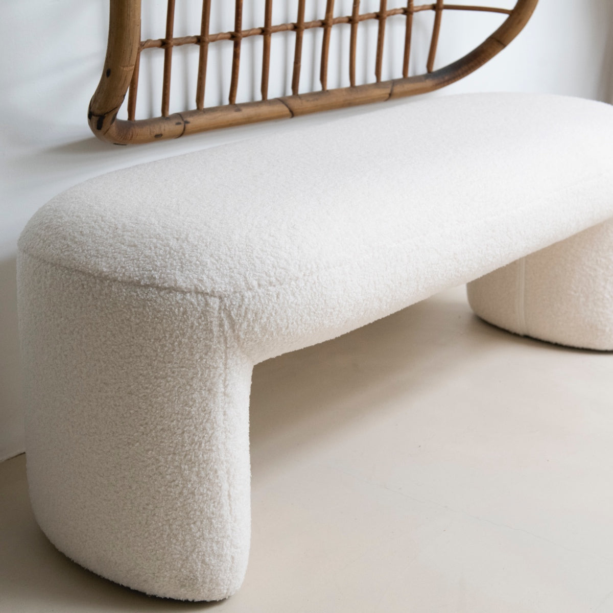 White foot of bed bench