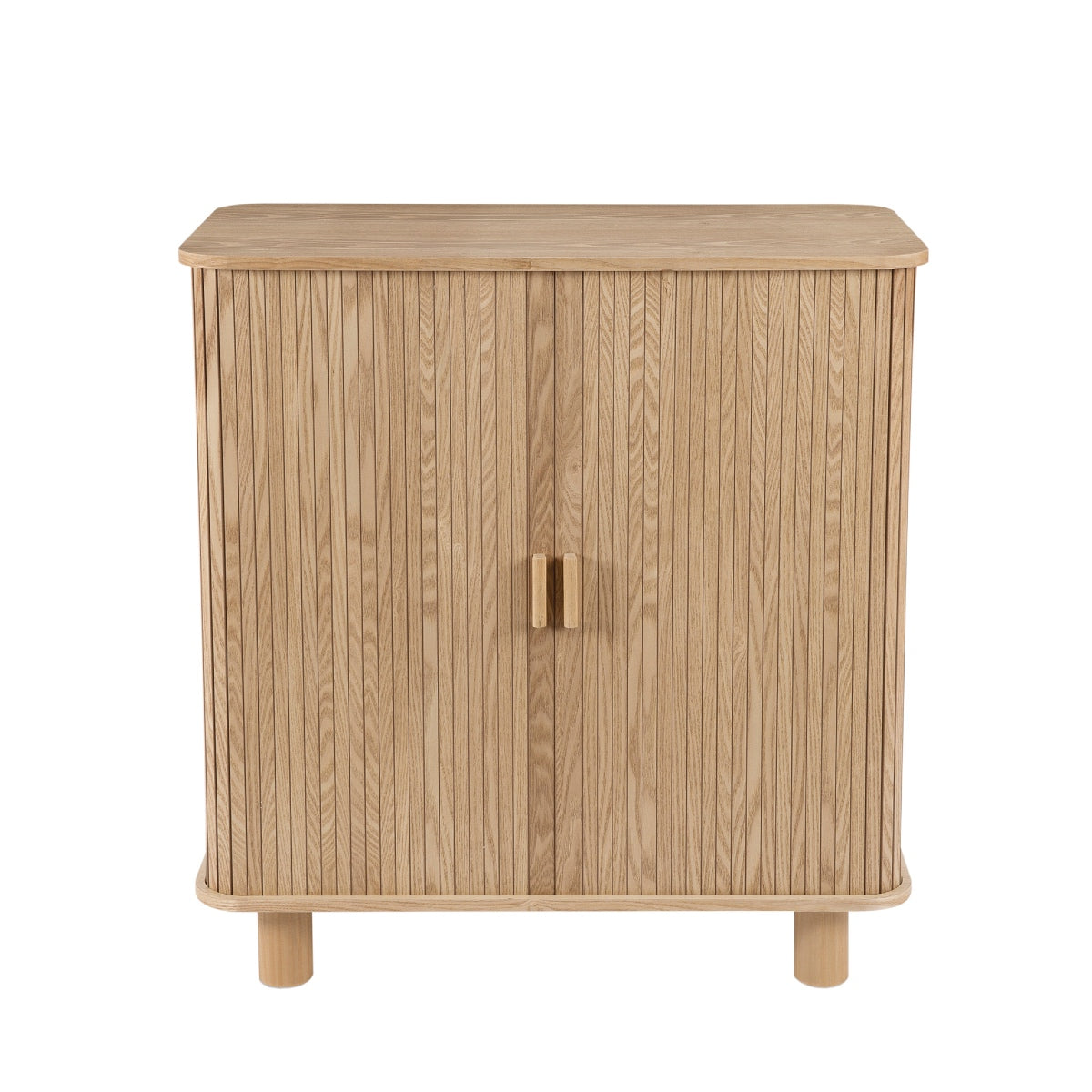 Armario de madera de fresno y pino con puertas correderas