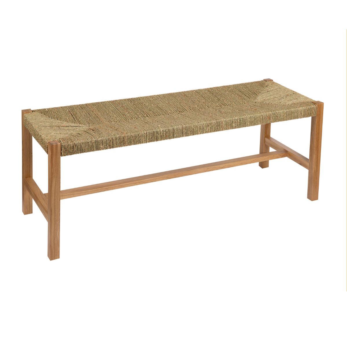 Banqueta de roble y alga marina 116 cm