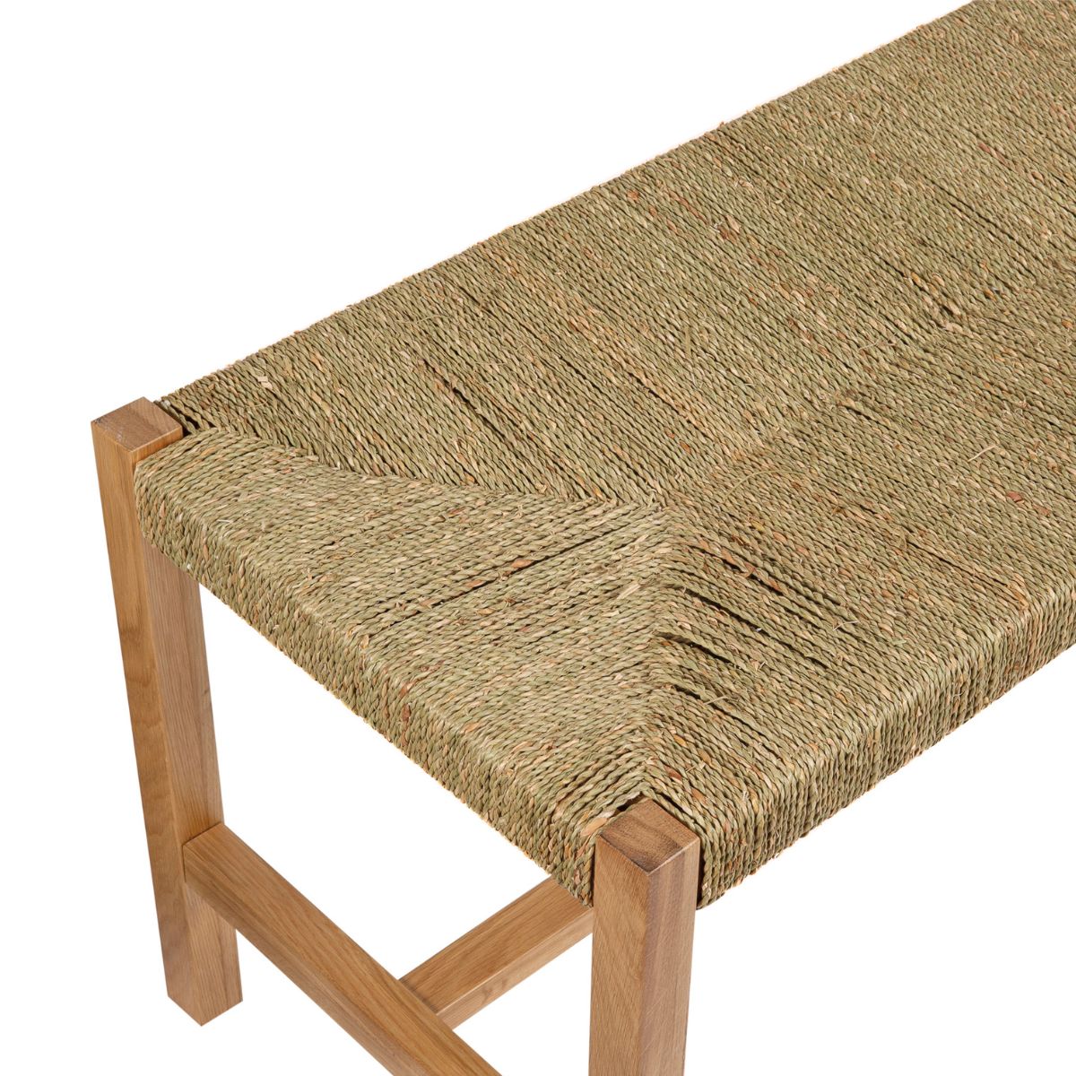 Banqueta de roble y alga marina 116 cm