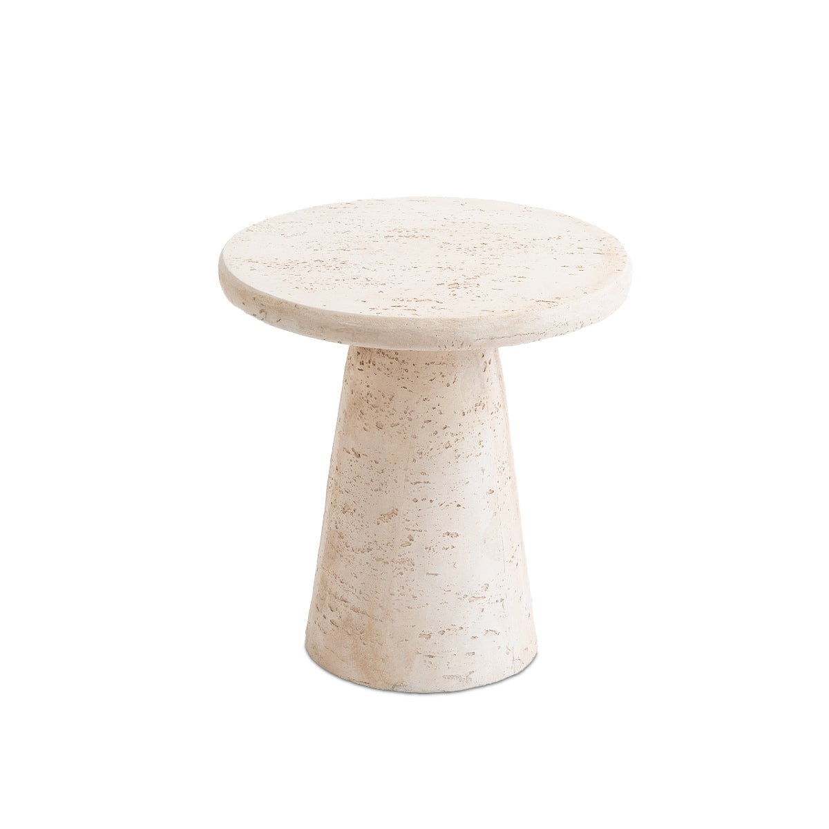 Mesa auxiliar efecto travertino Ø46x48 cm
