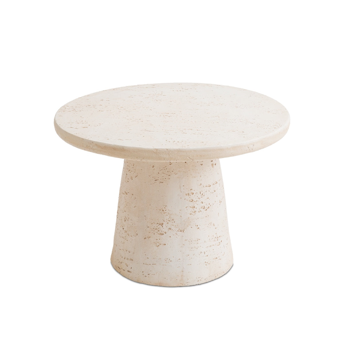 Mesa auxiliar efecto travertino Ø60x42 cm