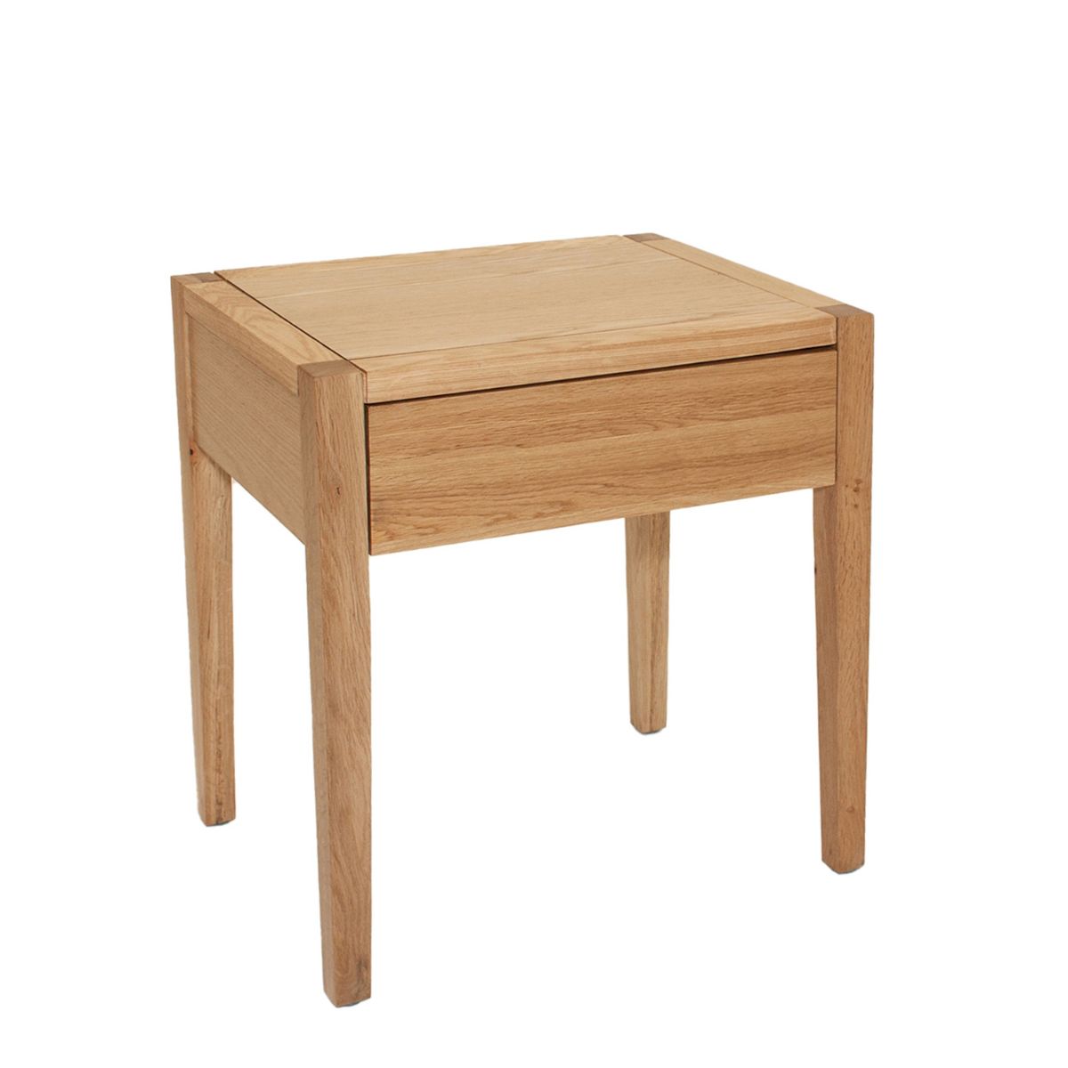 Mesa auxiliar de roble con cajón