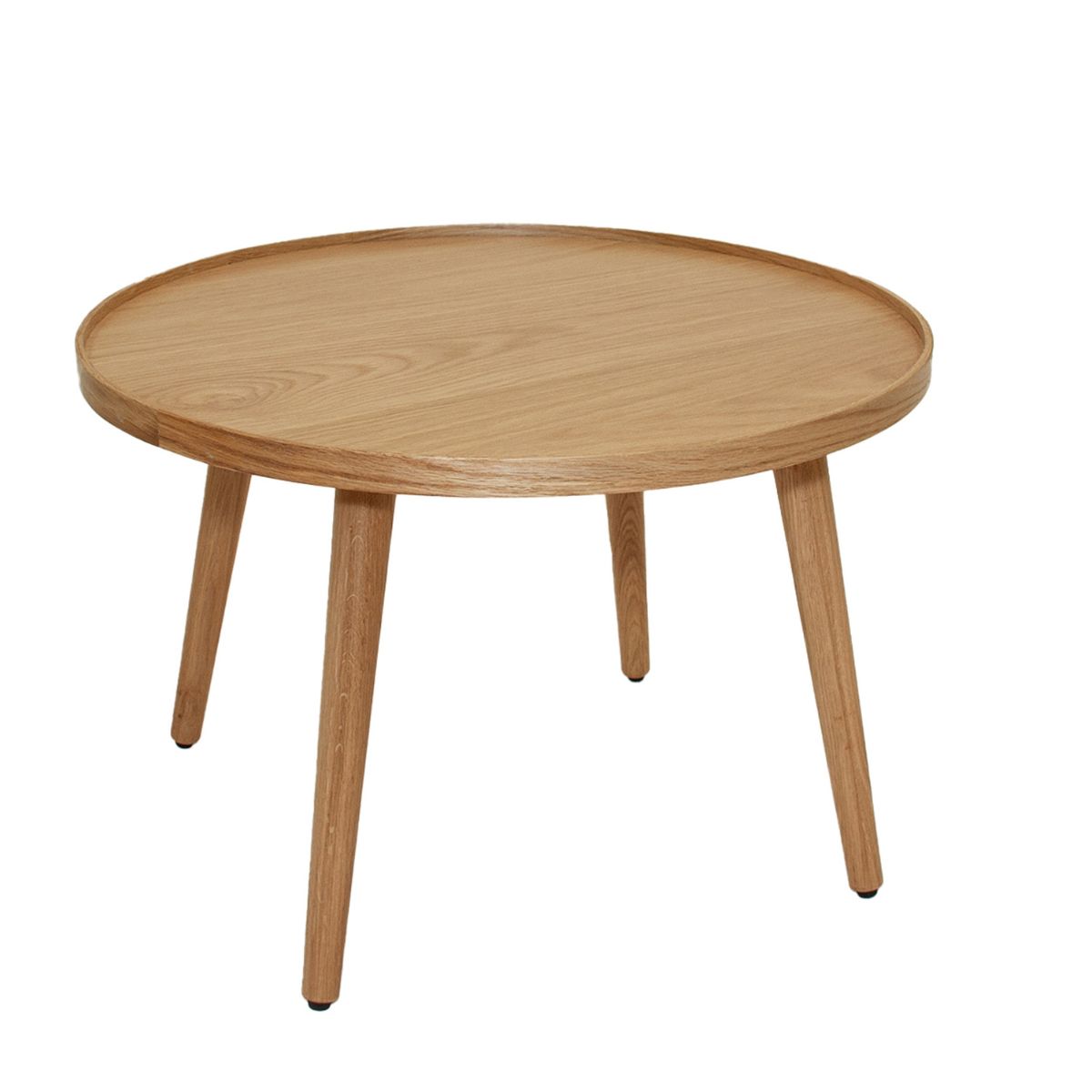 Mesa auxiliar redonda de roble