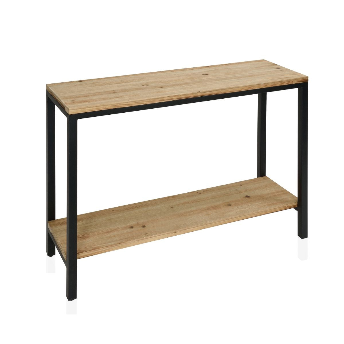 Black industrial wooden side console