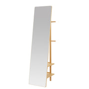Nordic wooden dressing room mirror shelf