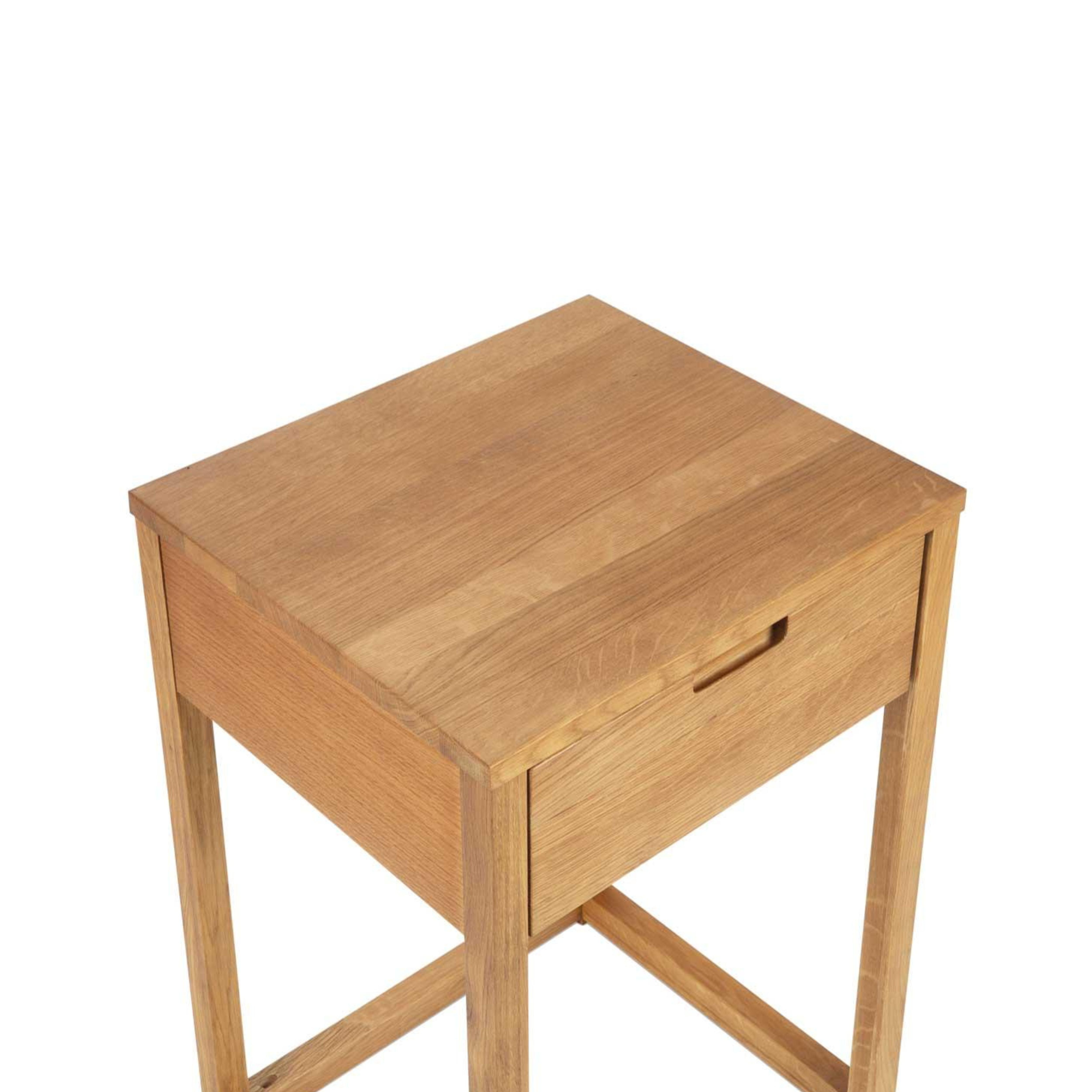 Modern oak wood nightstand