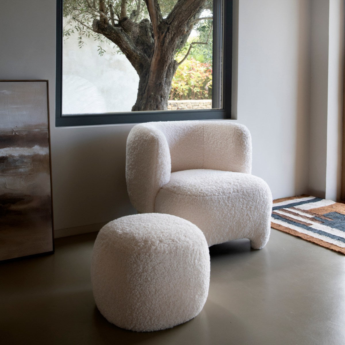 Butaca de borreguito blanca Dana