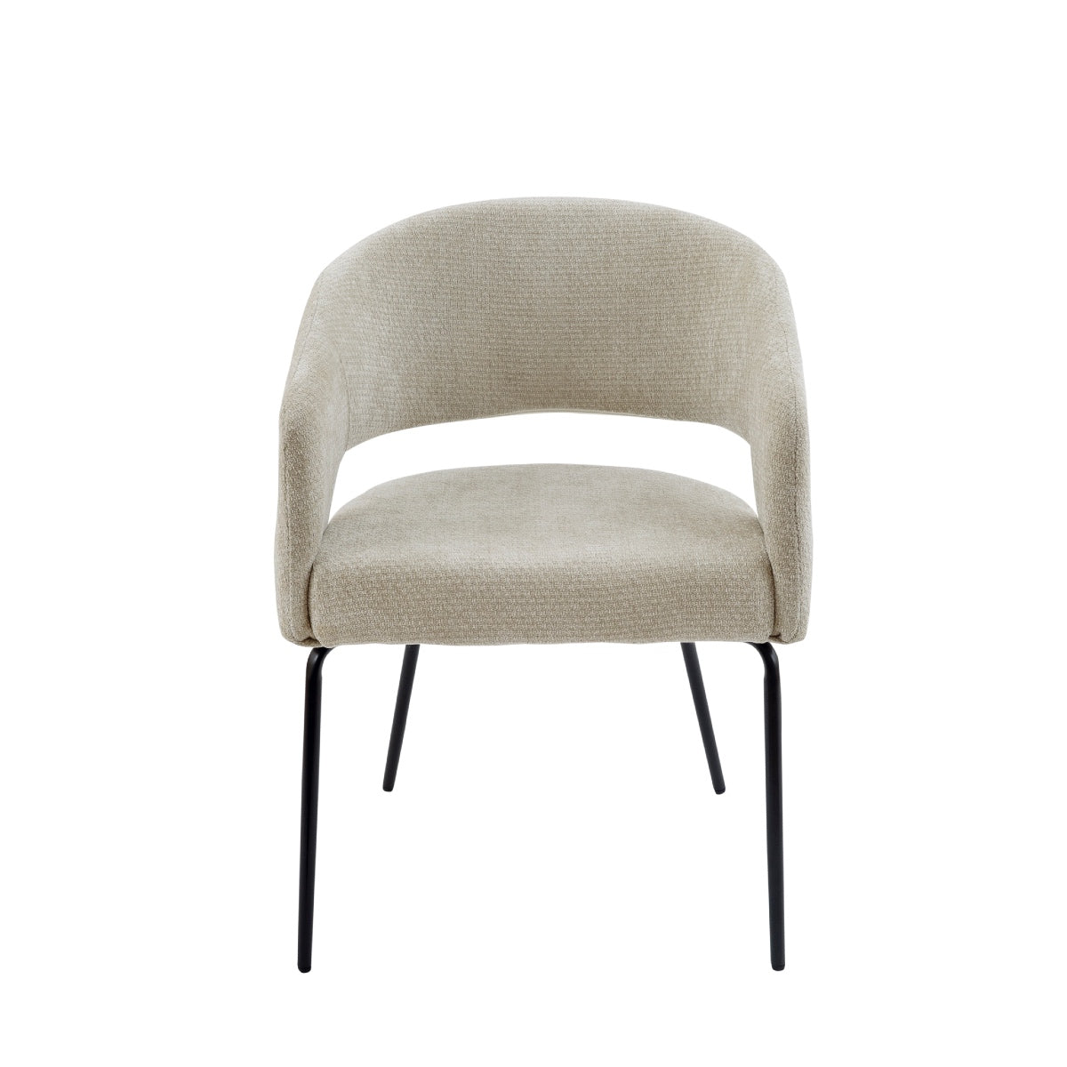 Silla moderna tapizada beige Mila