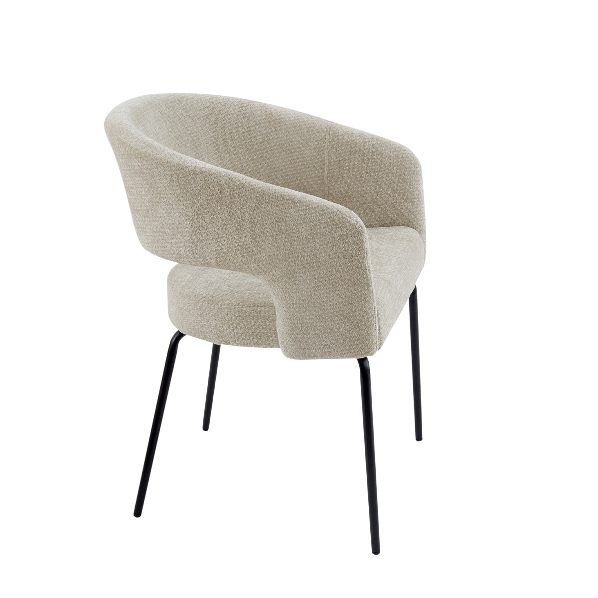 Silla moderna tapizada beige Mila