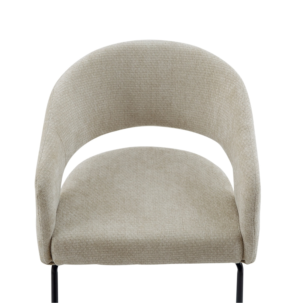 Silla moderna tapizada beige Mila