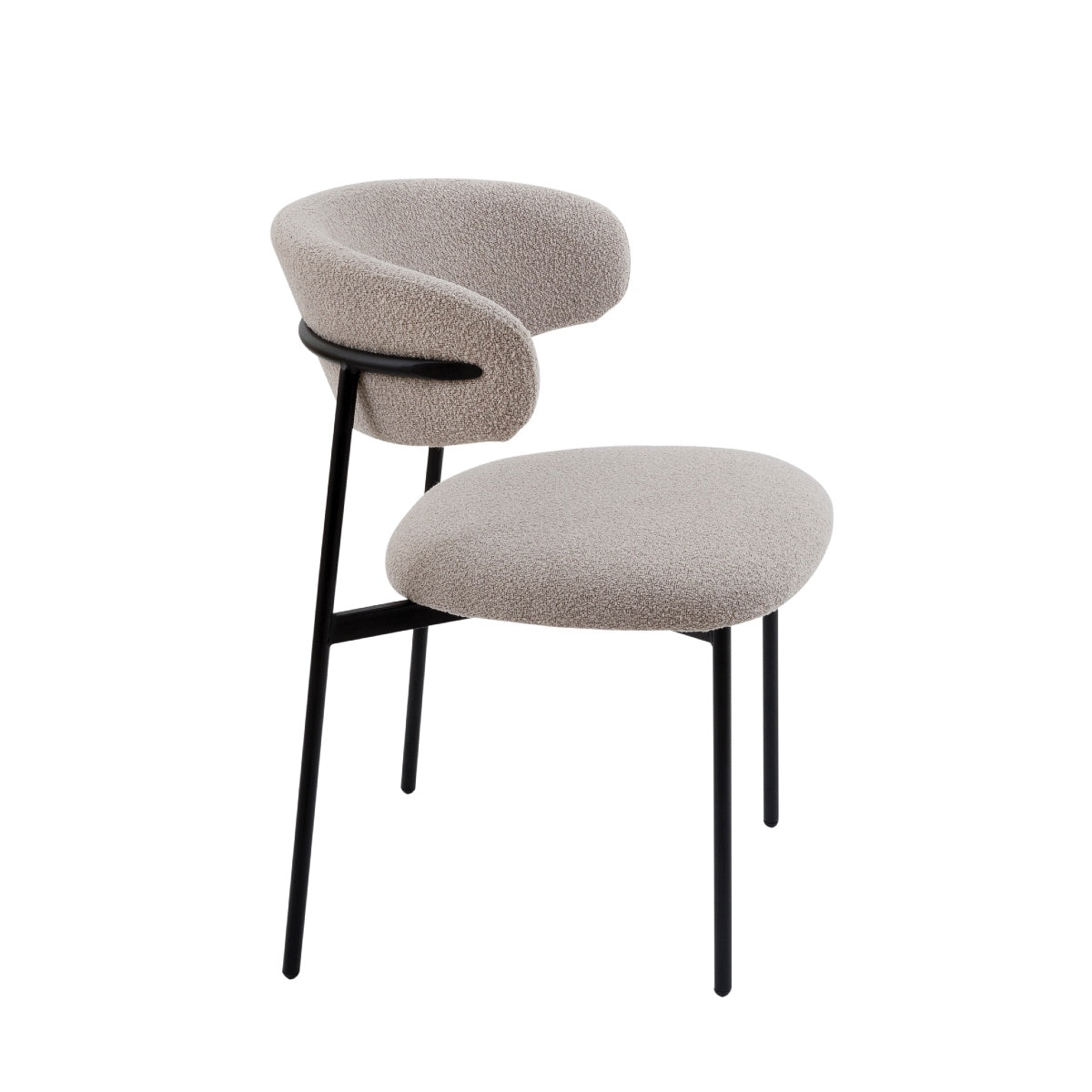 Silla moderna tapizada gris Lucy