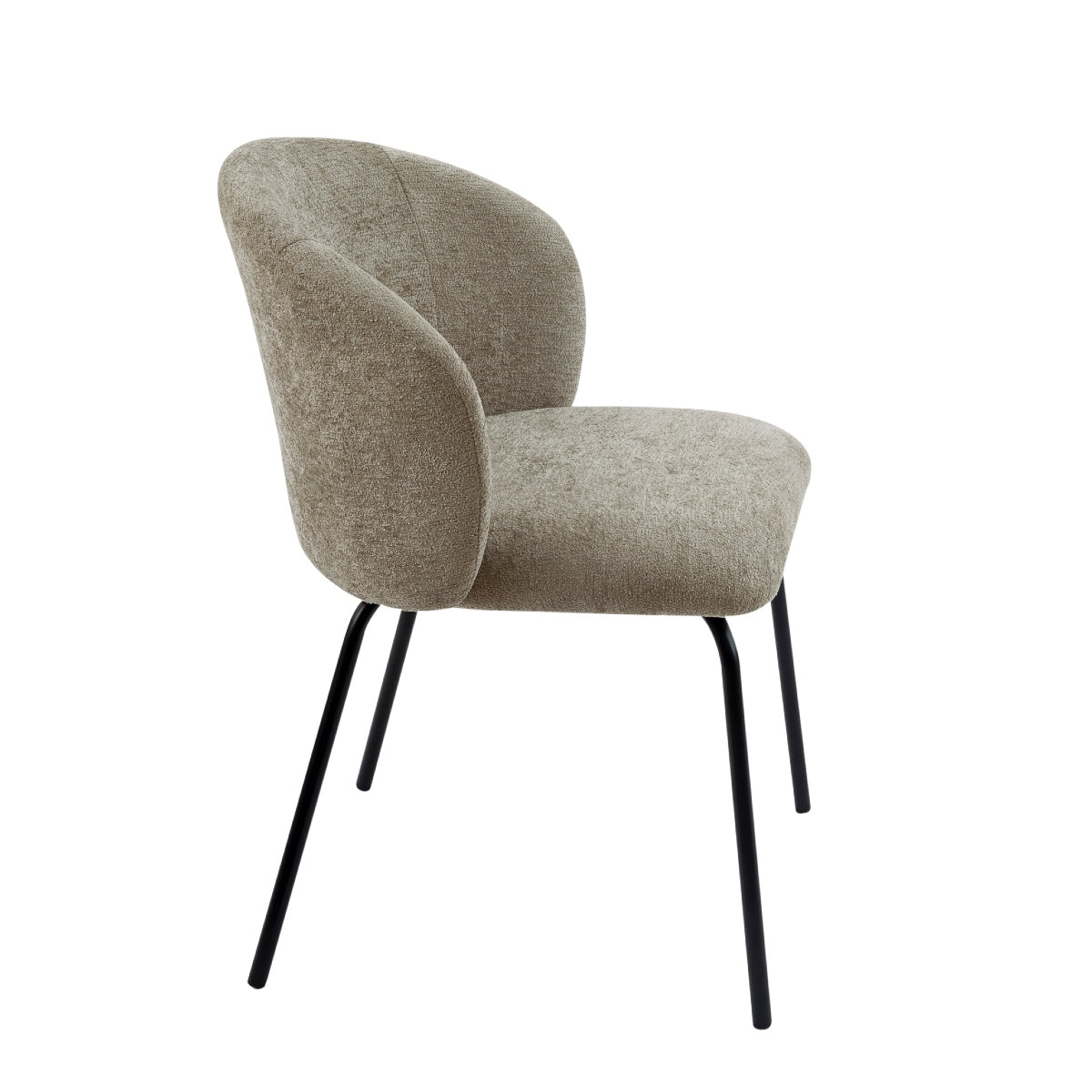 Silla de comedor tapizada beige Lina