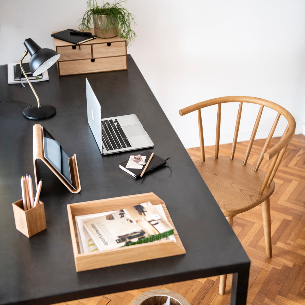 Wooden desk tray