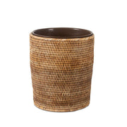 Papelera de ratán marrón