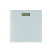 White glass bathroom scale