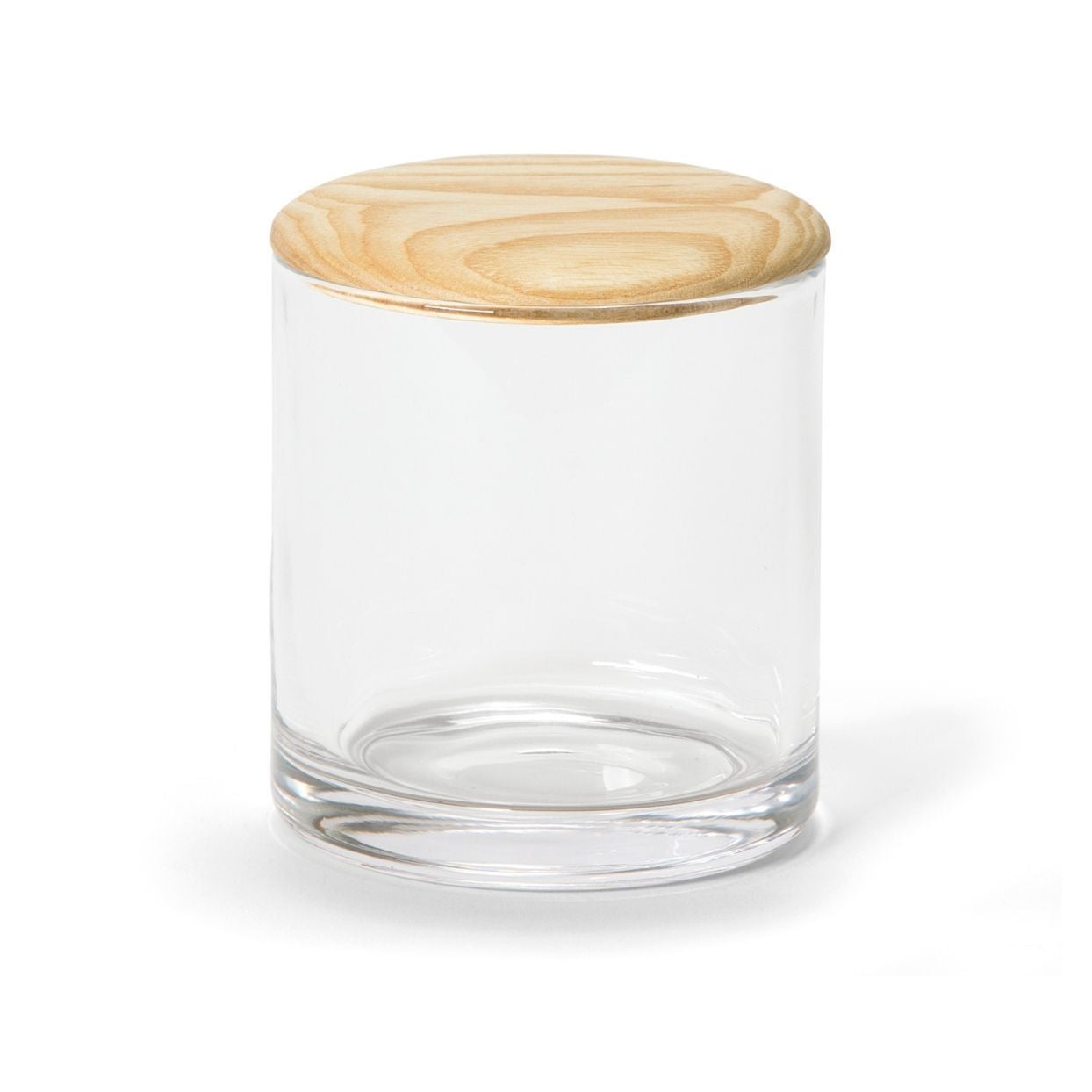 Glass and wood cotton box