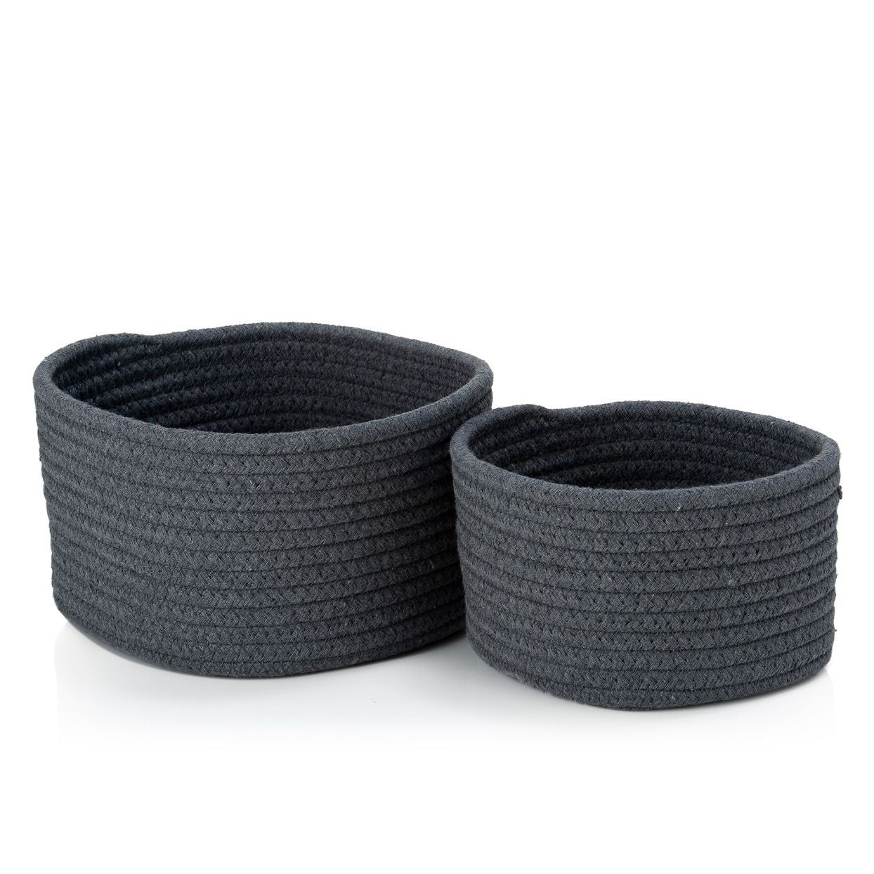Set de 2 cestas de baño de tela gris