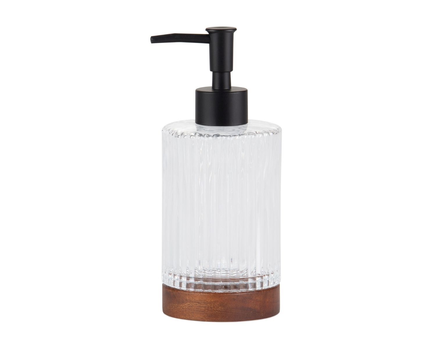 Dispensador de baño clásico de cristal y madera