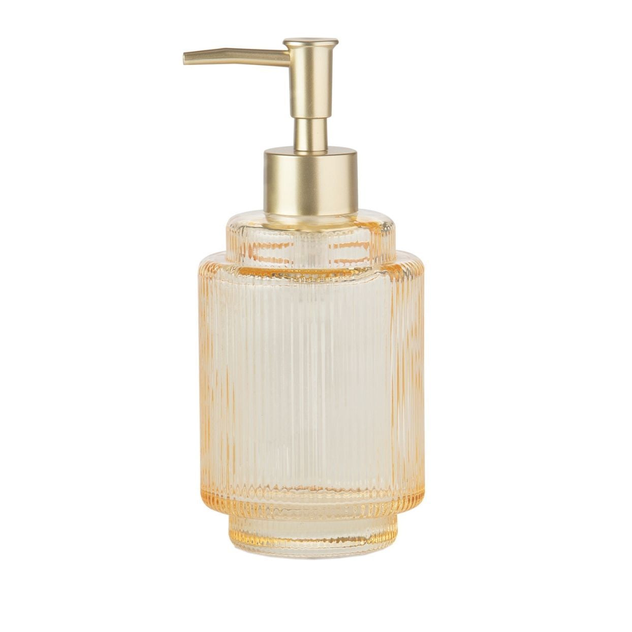 Dispensador de baño amarillo de cristal vintage