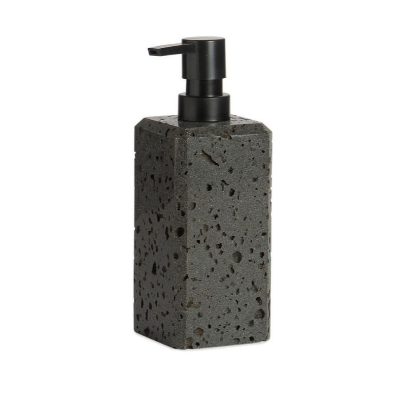 Black travertine marble bathroom dispenser