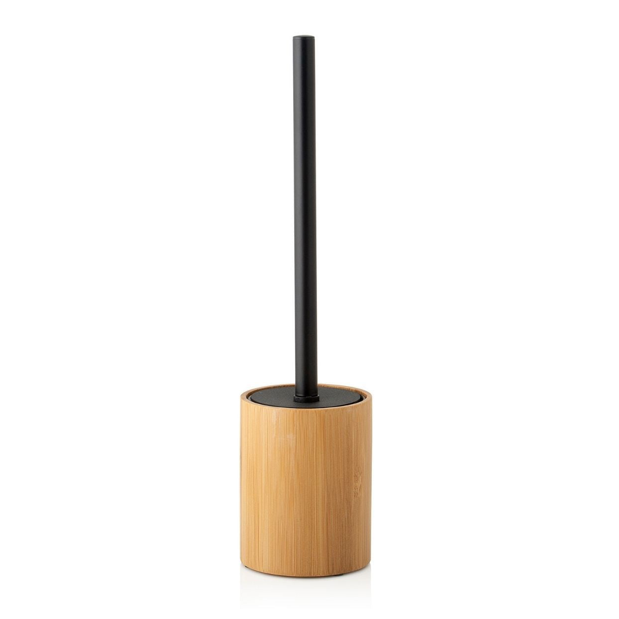 Black bamboo and metal toilet brush