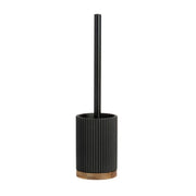 Escobilla de baño negra de madera y resina