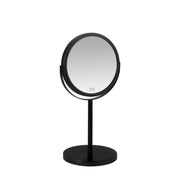 Black 10x magnification bathroom mirror