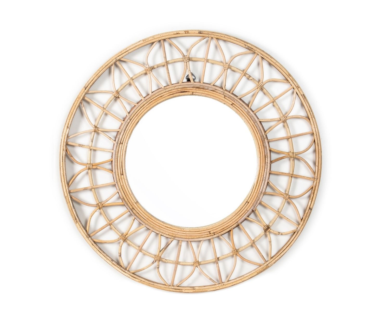 Ethnic decorative rattan mirror