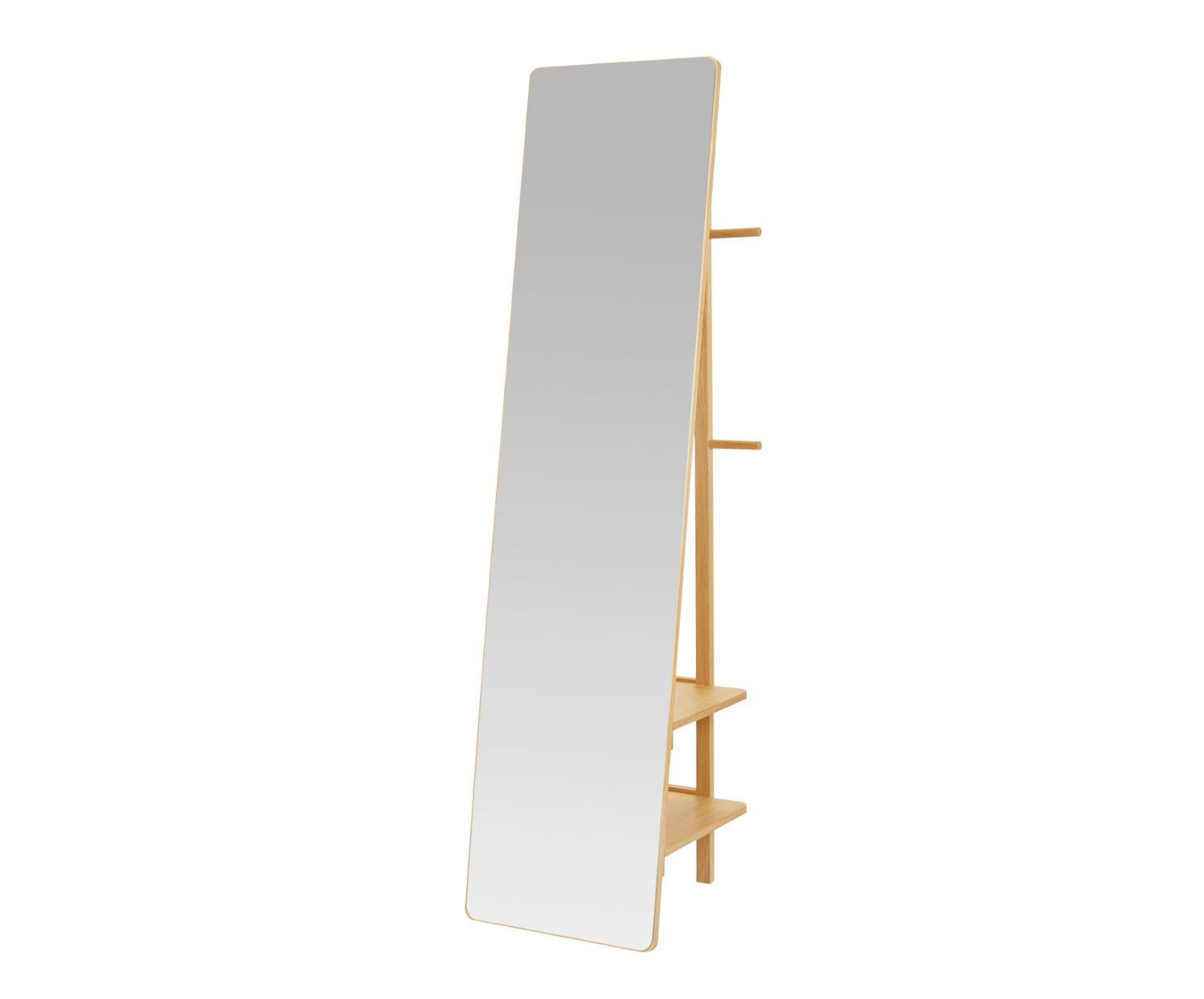 Nordic wooden dressing room mirror shelf